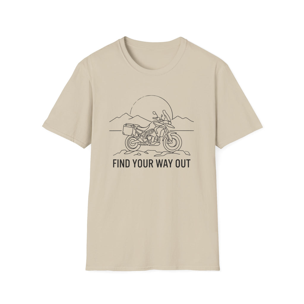 Find your way out bike – Adventure Graphic Line Art T-Shirt