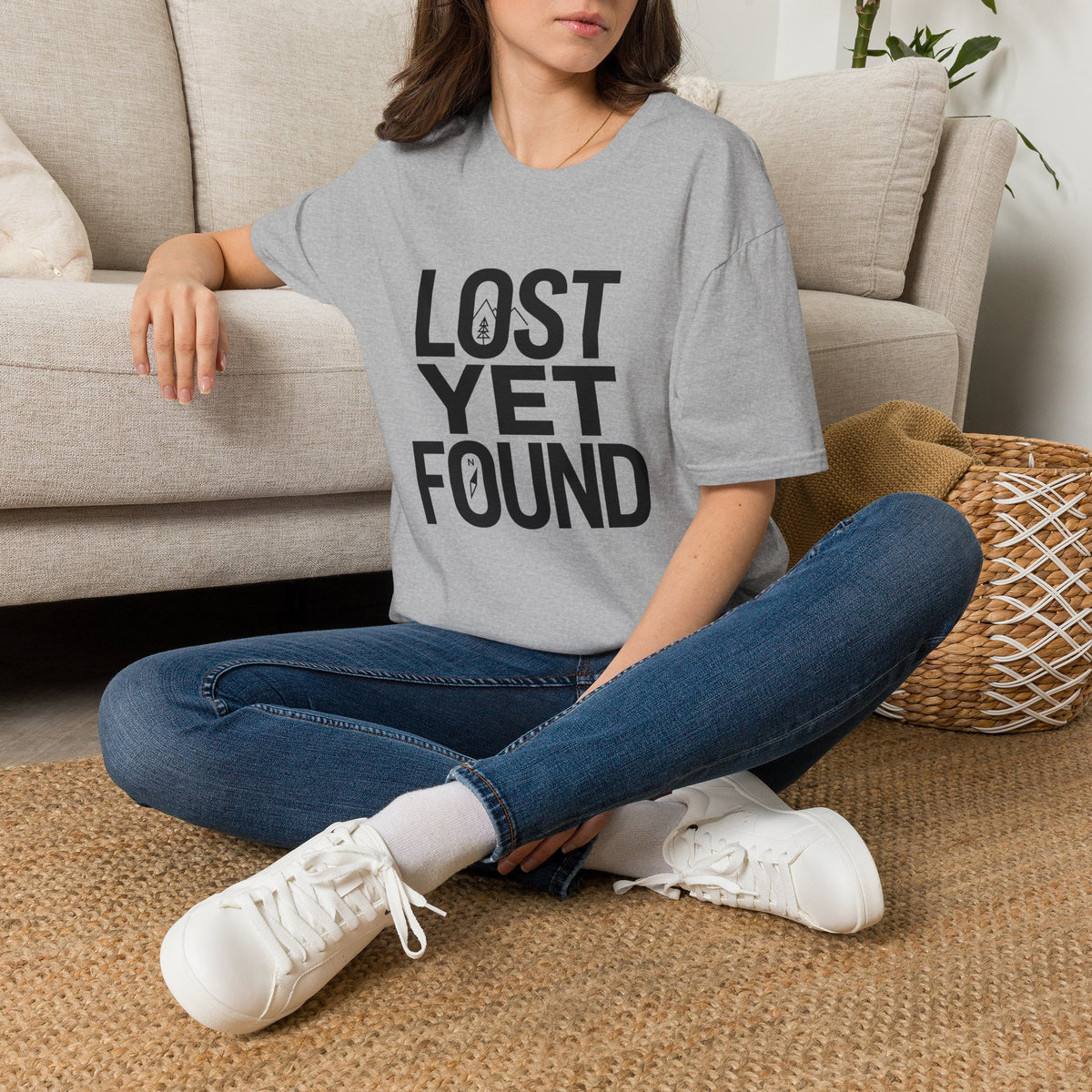 Lost Yet Found Text T-Shirt