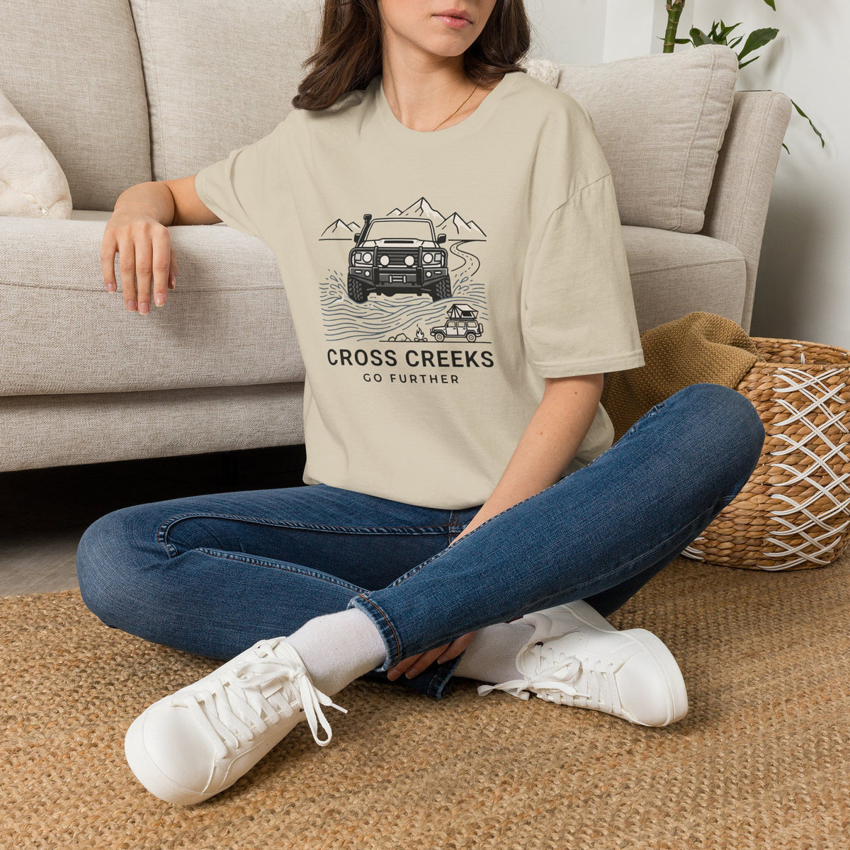 Cross creeks go further – Adventure Graphic Line Art T-Shirt