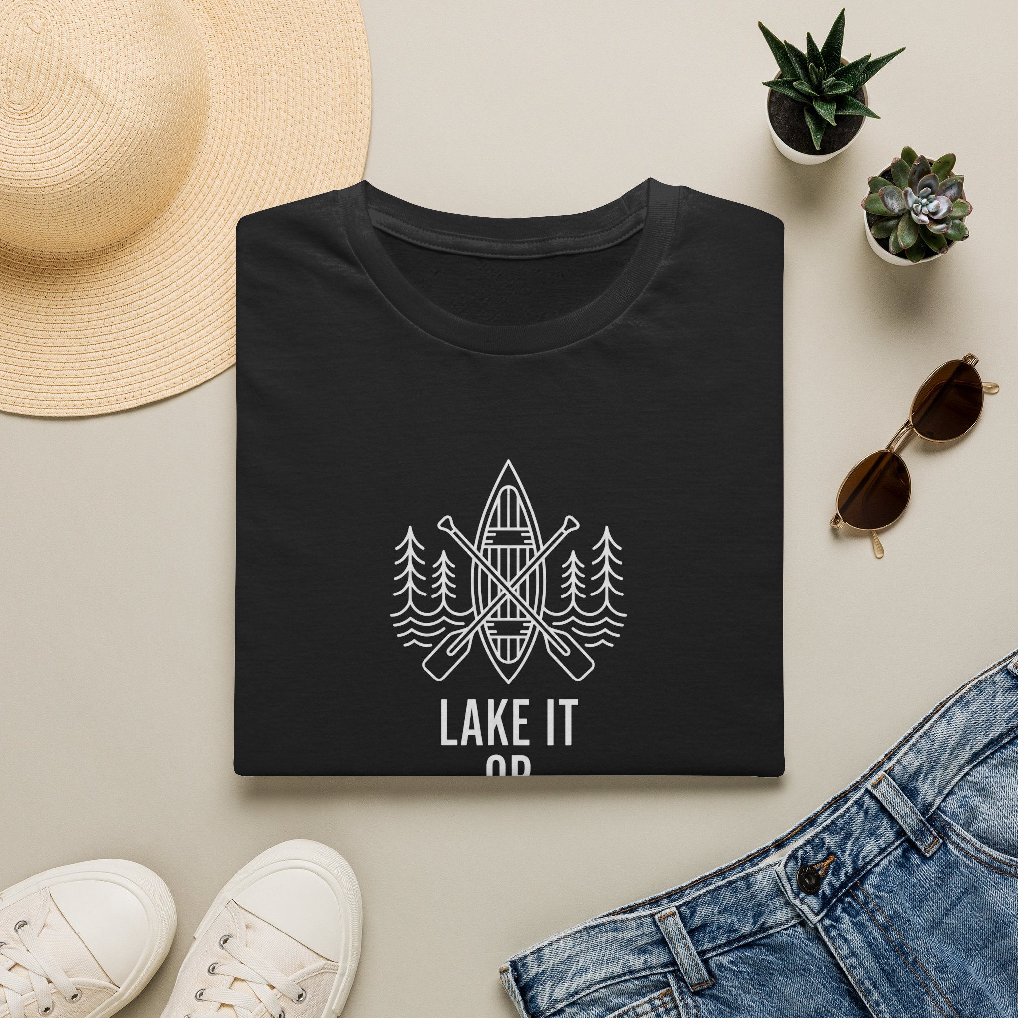 Lake it or leave it – Adventure Graphic Line Art T-Shirt