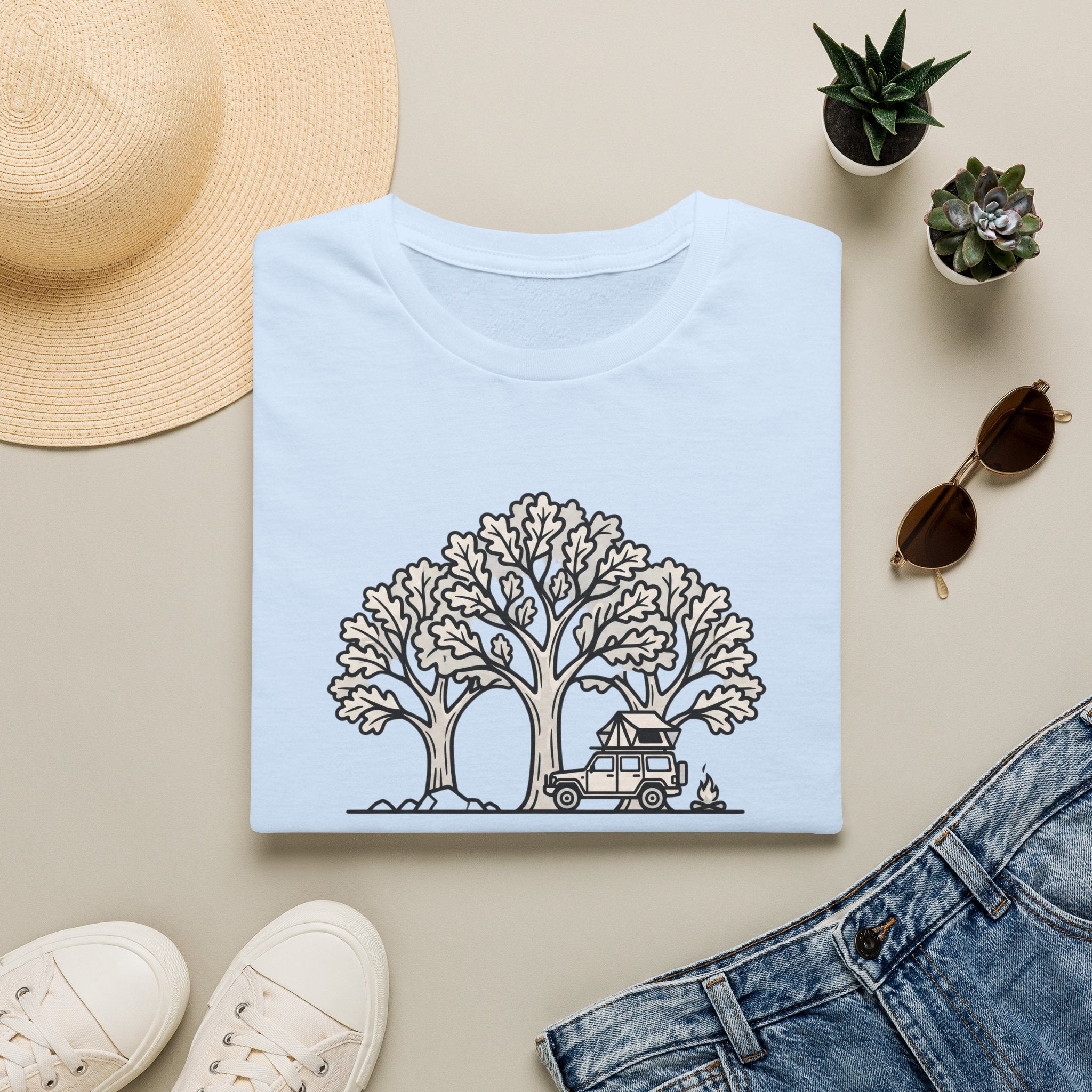 Deep roots forest living – Adventure Graphic Line Art T-Shirt