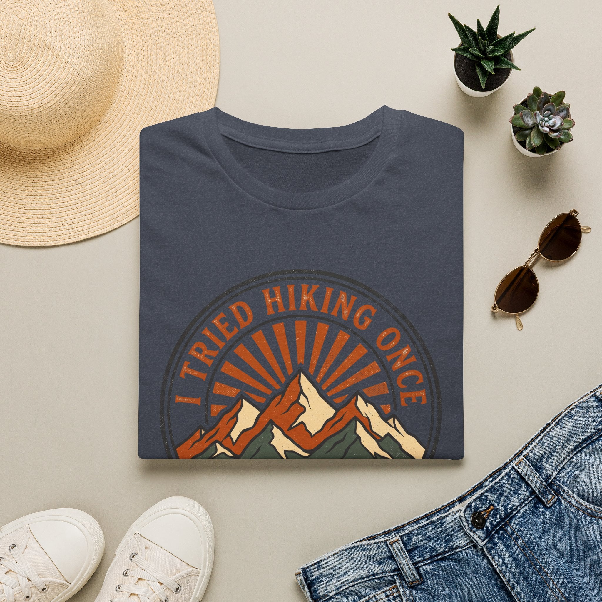 I tried hiking once – Adventure Graphic Badge T-Shirt