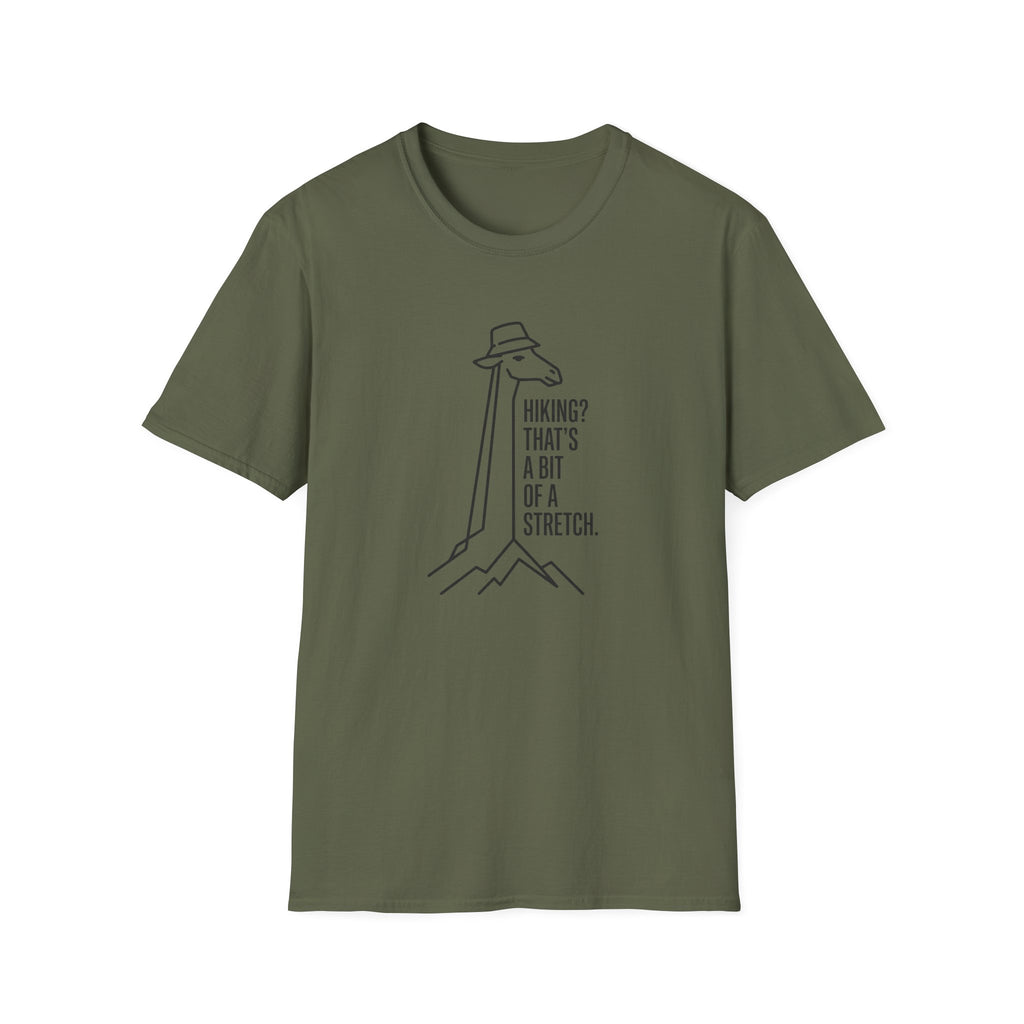Hiking bit of a stretch giraffe – Adventure Graphic Line Art T-Shirt