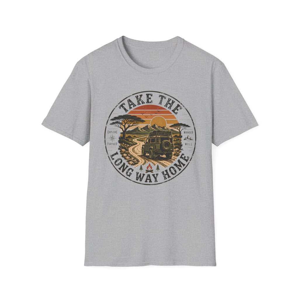 Take the long way – Adventure Graphic Badge T-Shirt