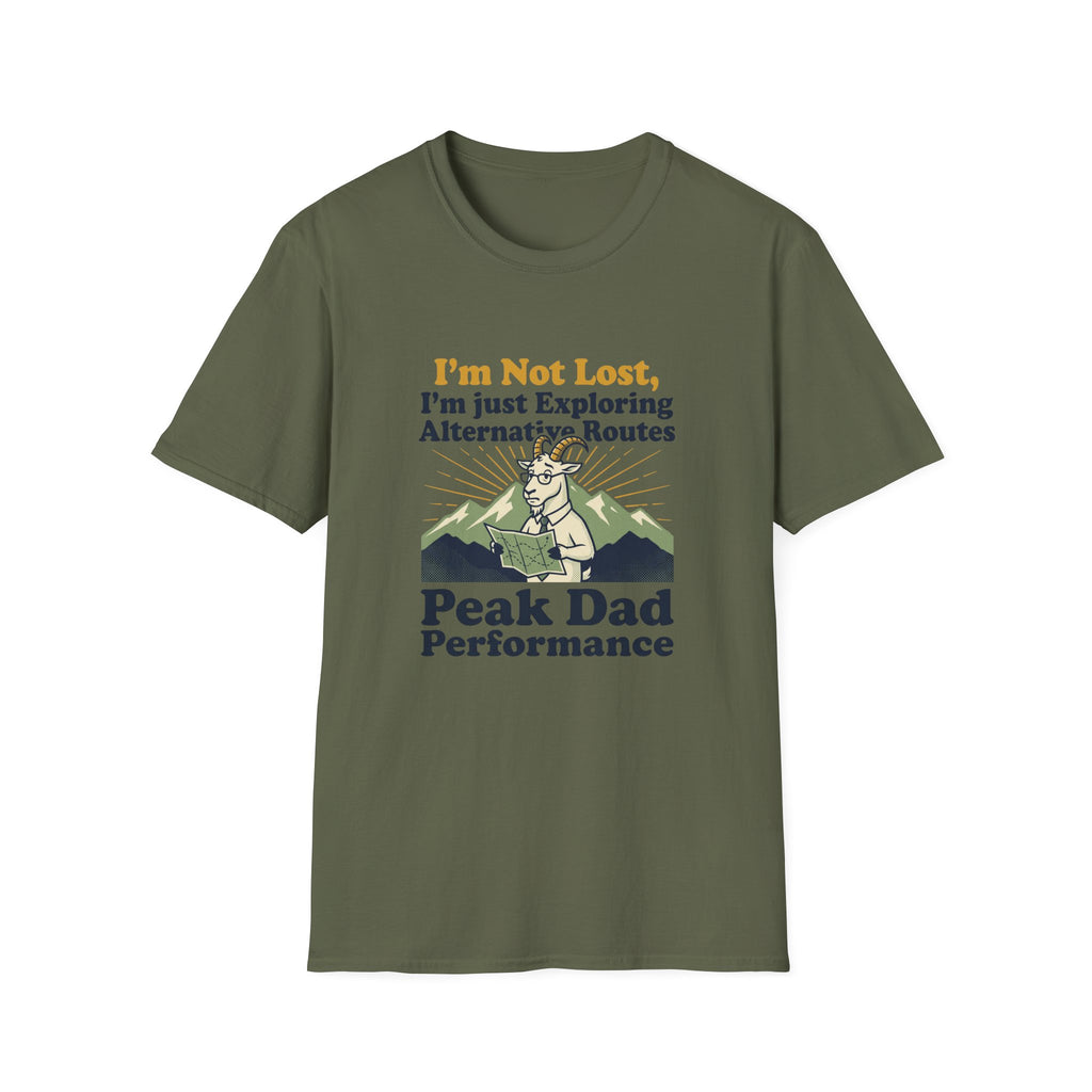 I am not lost Dad goat – Adventure Graphic Badge Art T-Shirt