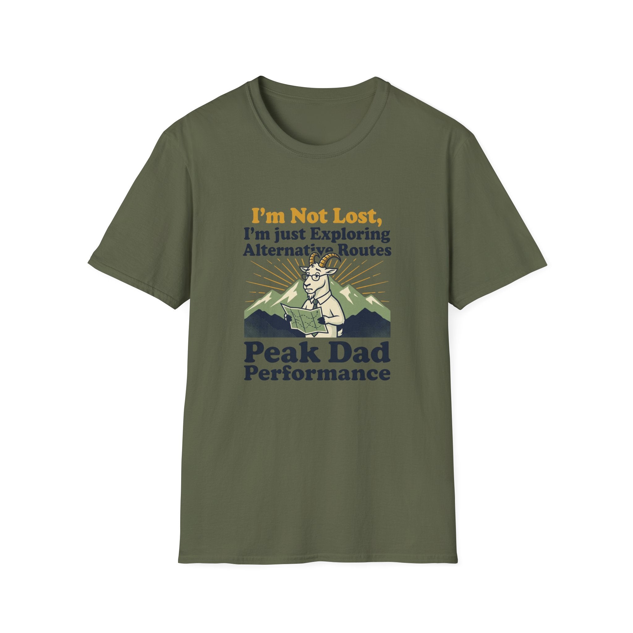 I am not lost Dad goat – Adventure Graphic Badge Art T-Shirt