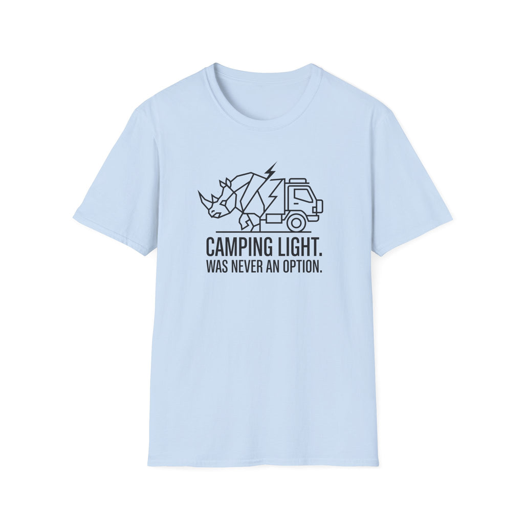 Camping light was never an option – Adventure Graphic Line Art T-Shirt