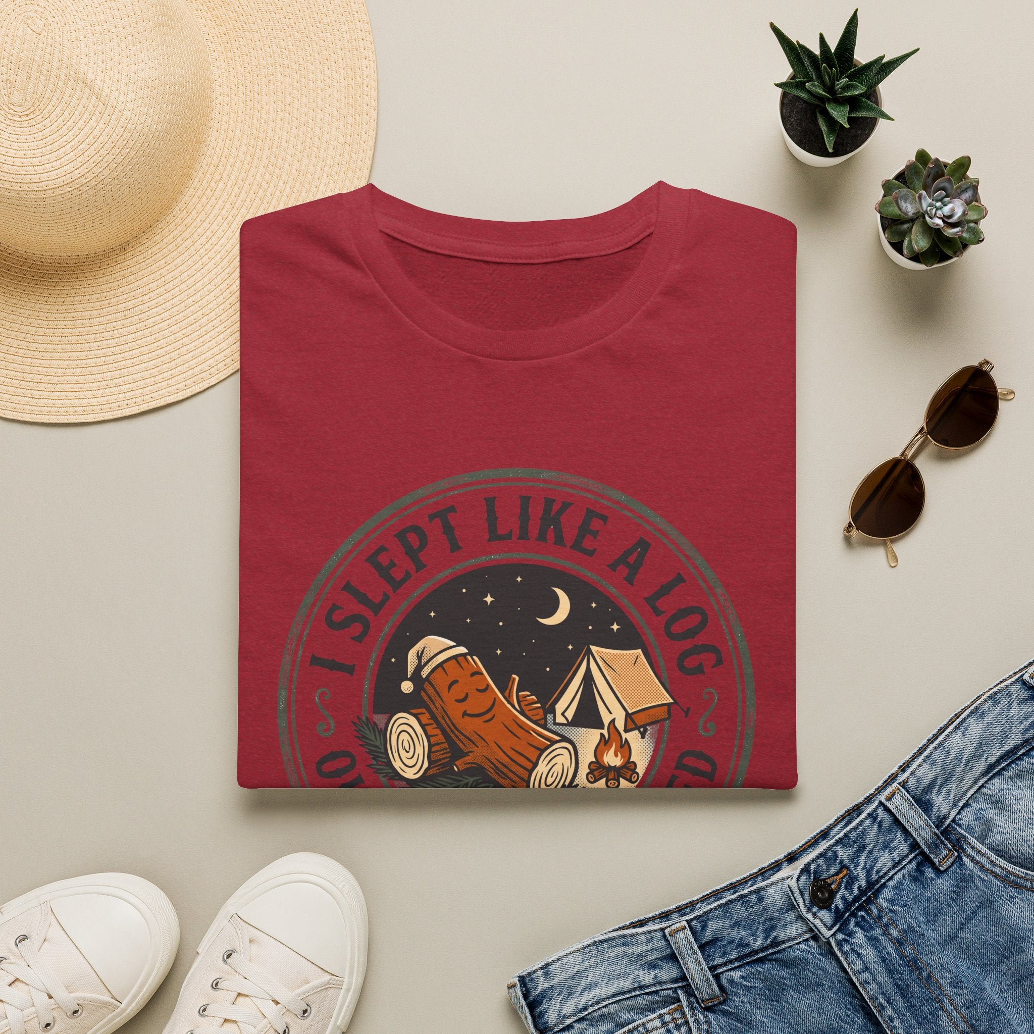 I slept like a log – Adventure Graphic Cartoon Art T-Shirt