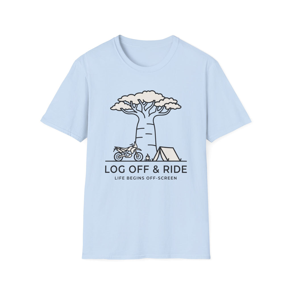 Log off and ride – Adventure Graphic Line Art T-Shirt