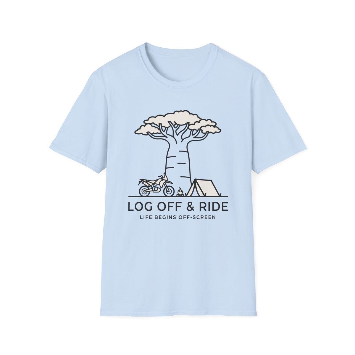 Log off and ride – Adventure Graphic Line Art T-Shirt