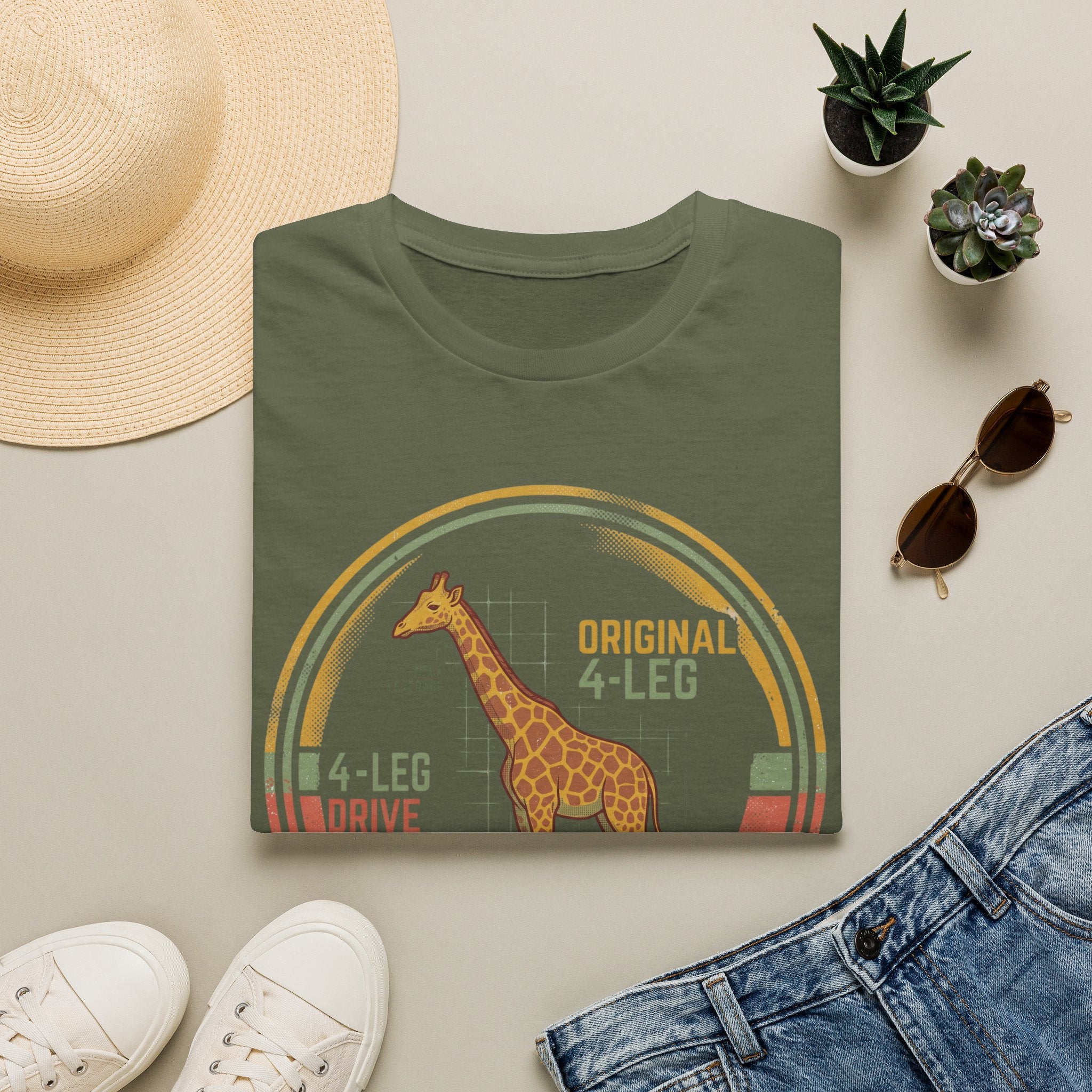 4 leg drive giraffe – Adventure Graphic Art T-Shirt