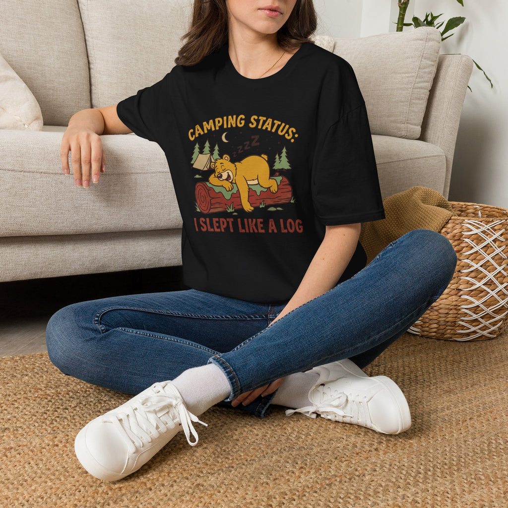 I slept like a log bear – Adventure Graphic Cartoon Art T-Shirt