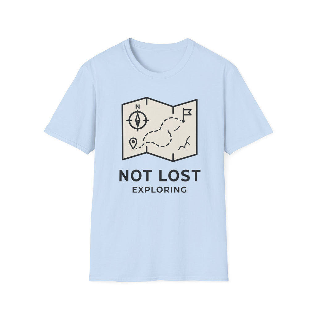 Not lost exploring – Adventure Graphic Line Art T-Shirt