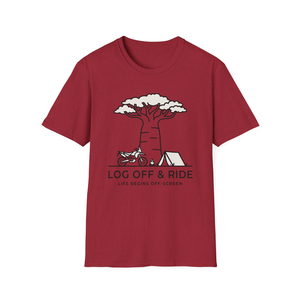 Log off and ride – Adventure Graphic Line Art T-Shirt