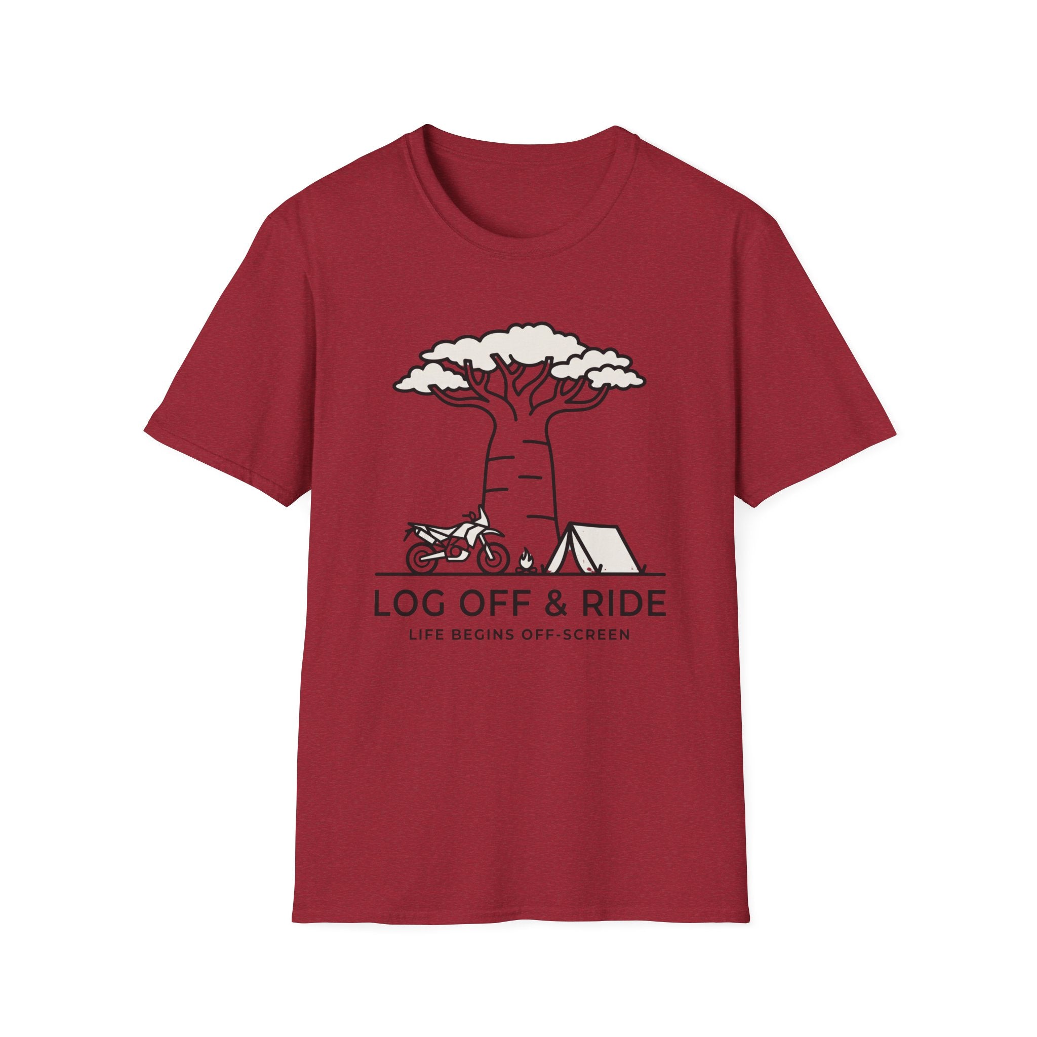 Log off and ride – Adventure Graphic Line Art T-Shirt