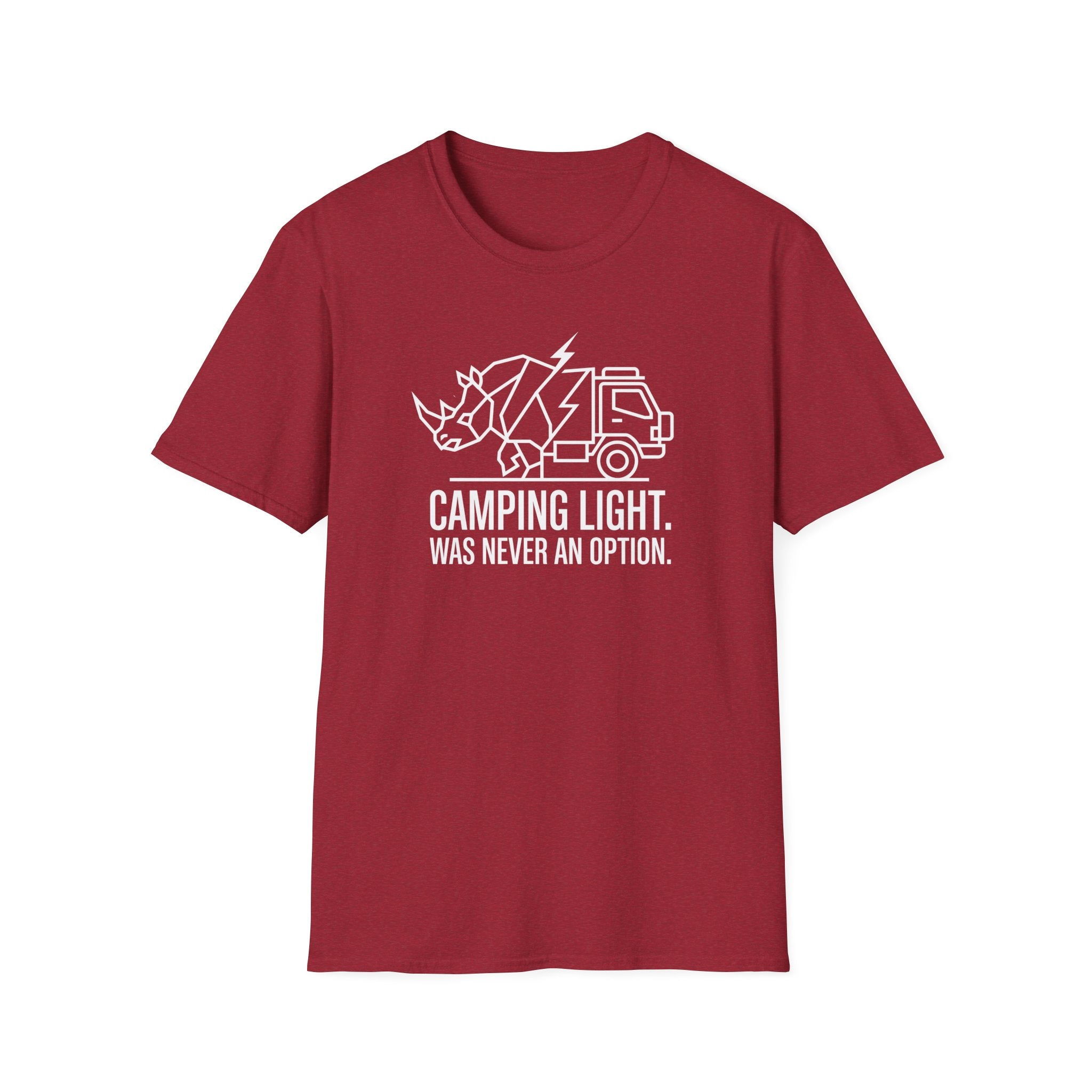 Camping light was never an option – Adventure Graphic Line Art T-Shirt