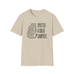 Spotted a great camp site leopard – Adventure Graphic Line Art T-Shirt