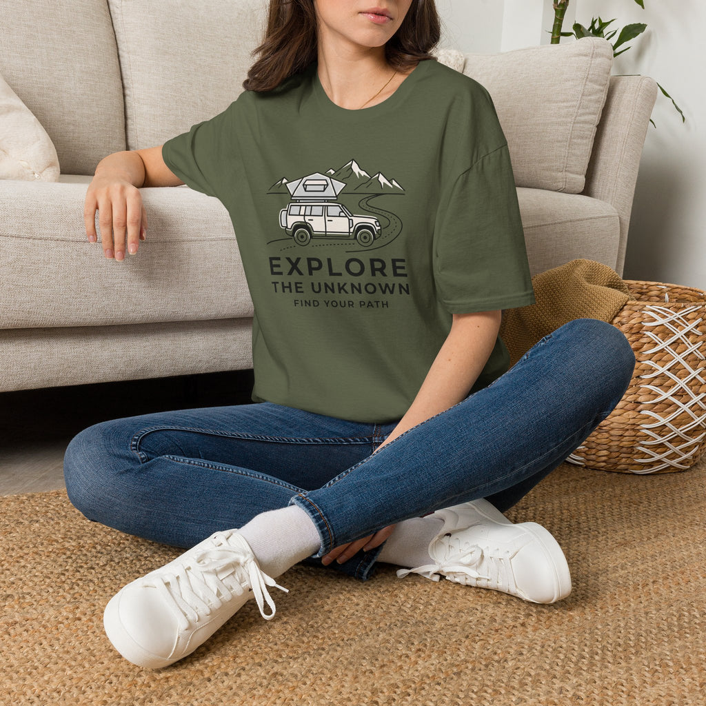 Explore the unknown find your path – Adventure Graphic Line Art T-Shirt