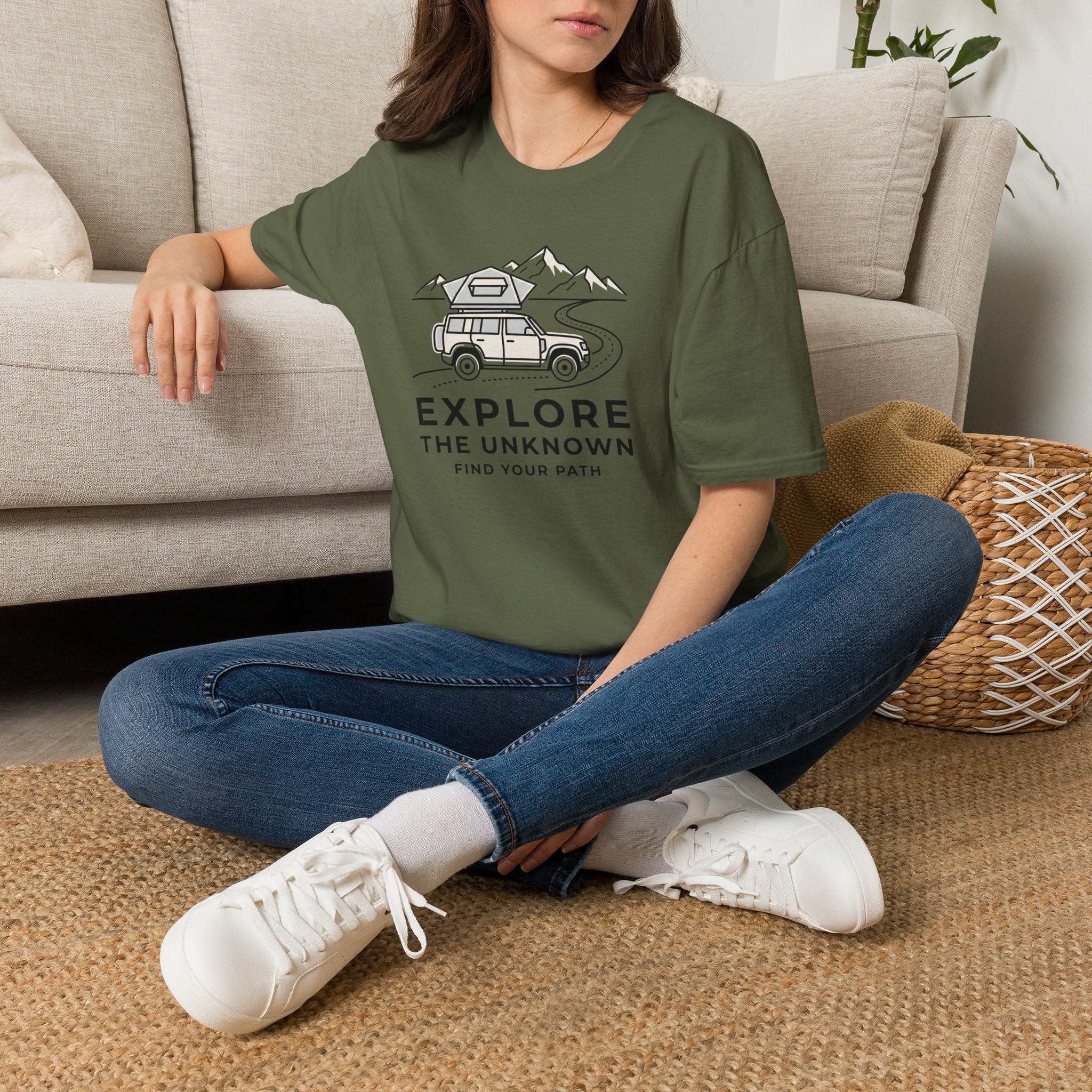 Explore the unknown find your path – Adventure Graphic Line Art T-Shirt
