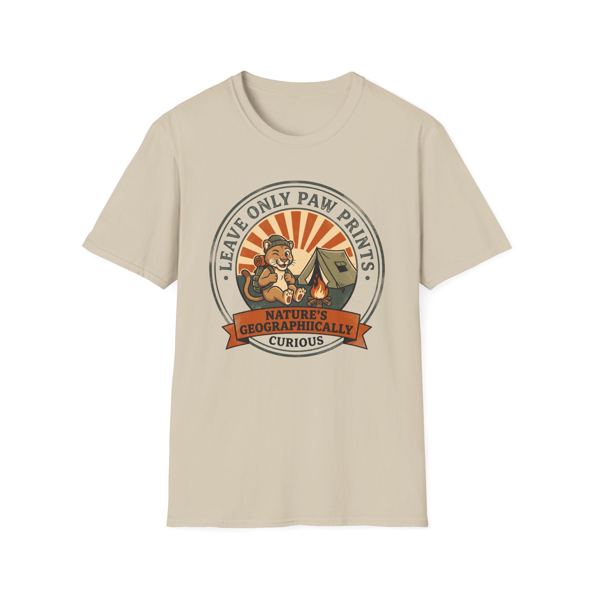 Leave only paw prints cougar – Adventure Graphic Cartoon Art T-Shirt