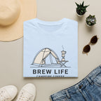 Brew life campfire coffee – Adventure Graphic Line Art T-Shirt