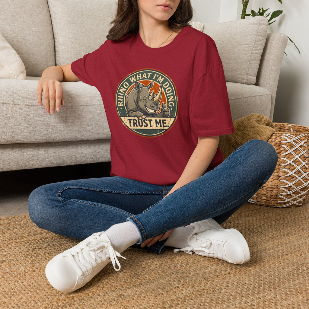 Rhino what I am doing – Adventure Graphic Badge Art T-Shirt