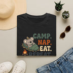 Camp nap eat repeat koala – Adventure Graphic Cartoon Art T-Shirt