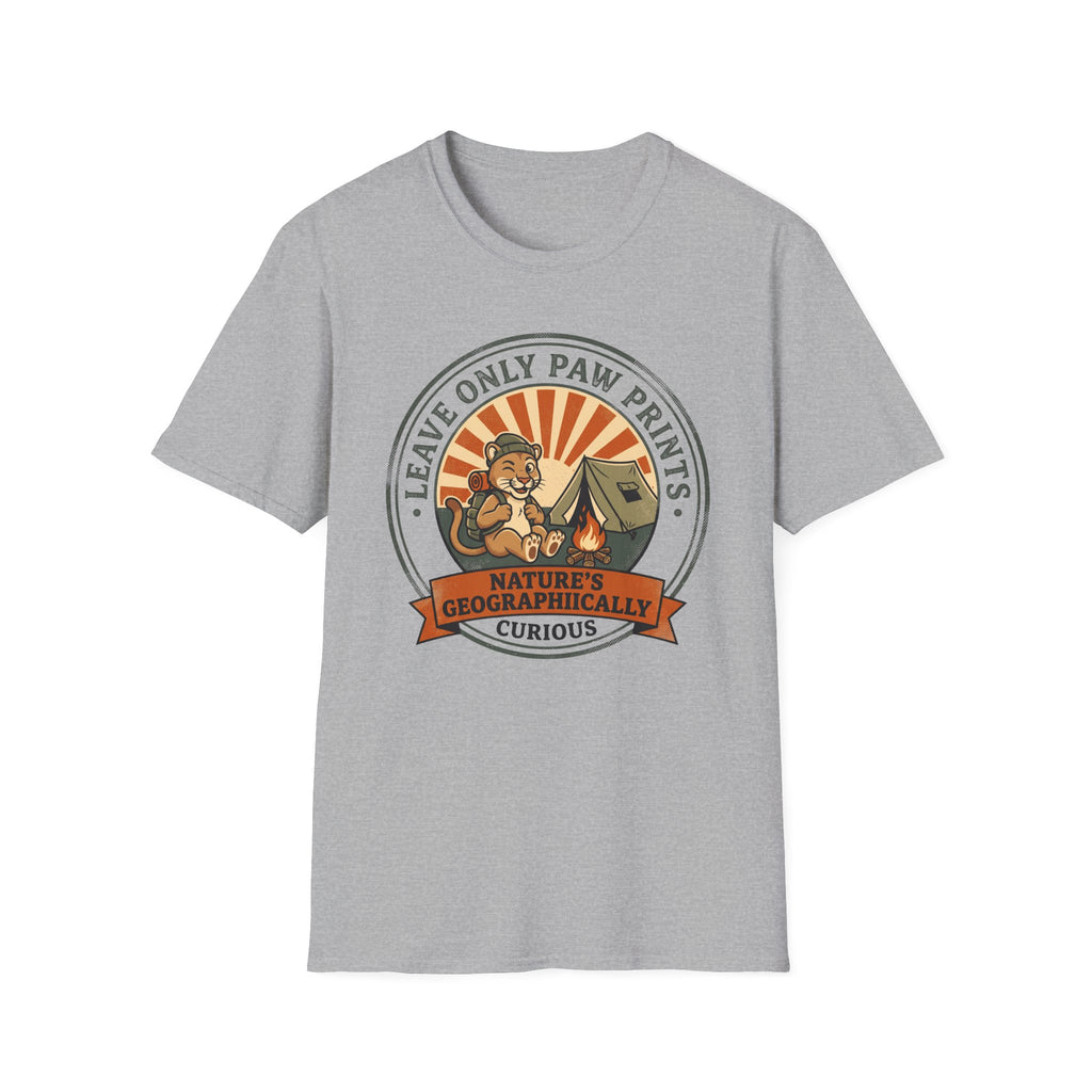 Leave only paw prints cougar – Adventure Graphic Cartoon Art T-Shirt