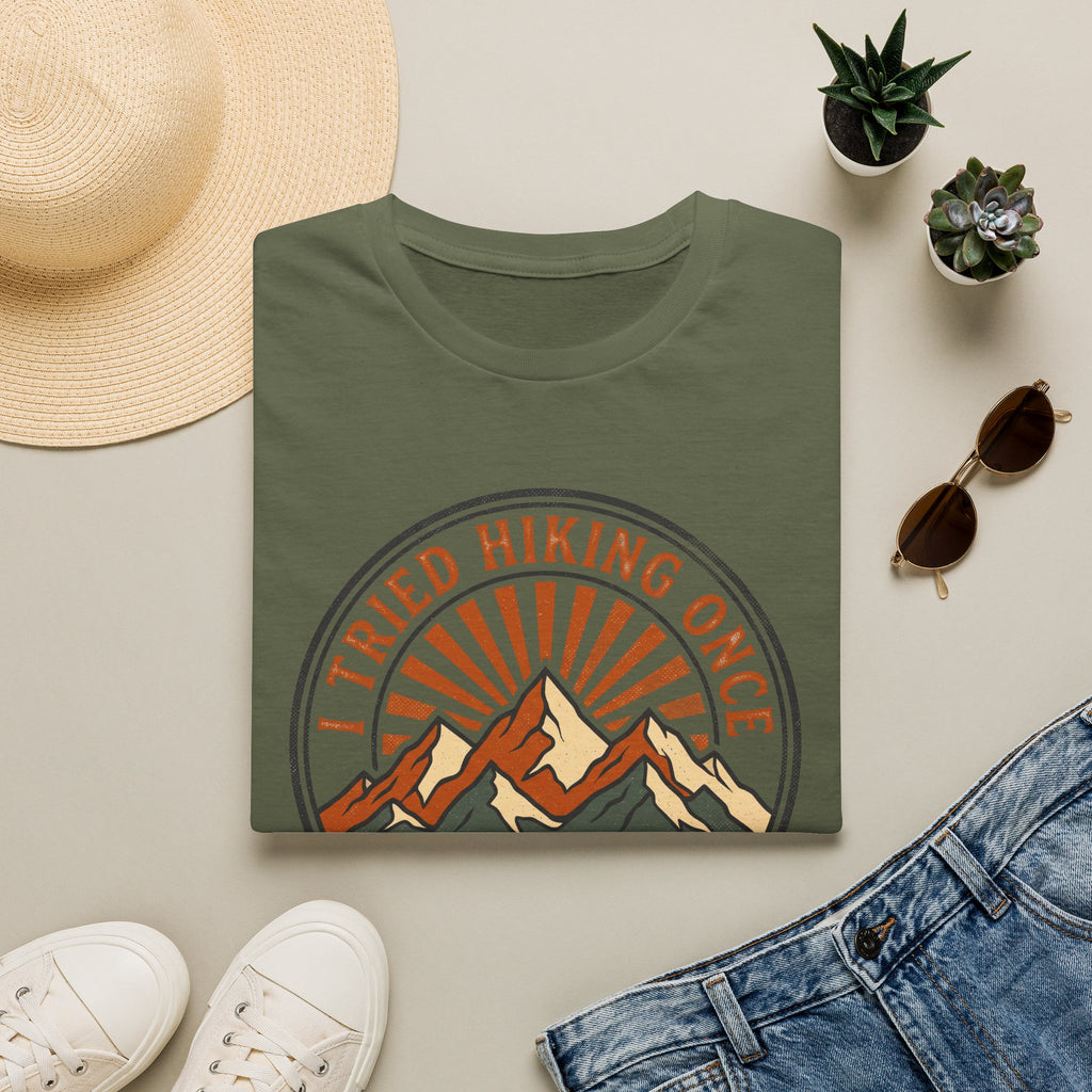 I tried hiking once – Adventure Graphic Badge T-Shirt