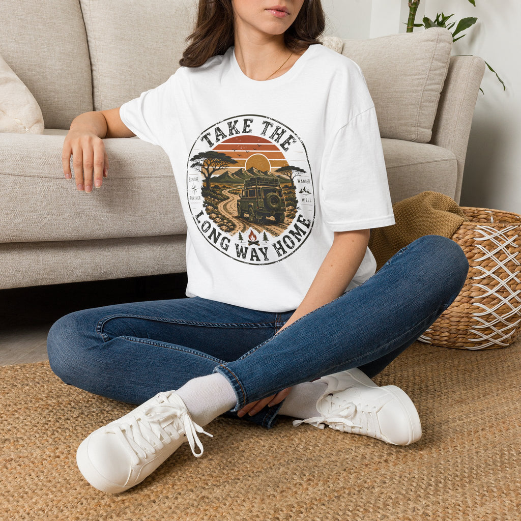 Take the long way – Adventure Graphic Badge T-Shirt