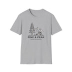 Pine and peak mountain escape – Adventure Graphic Line Art T-Shirt