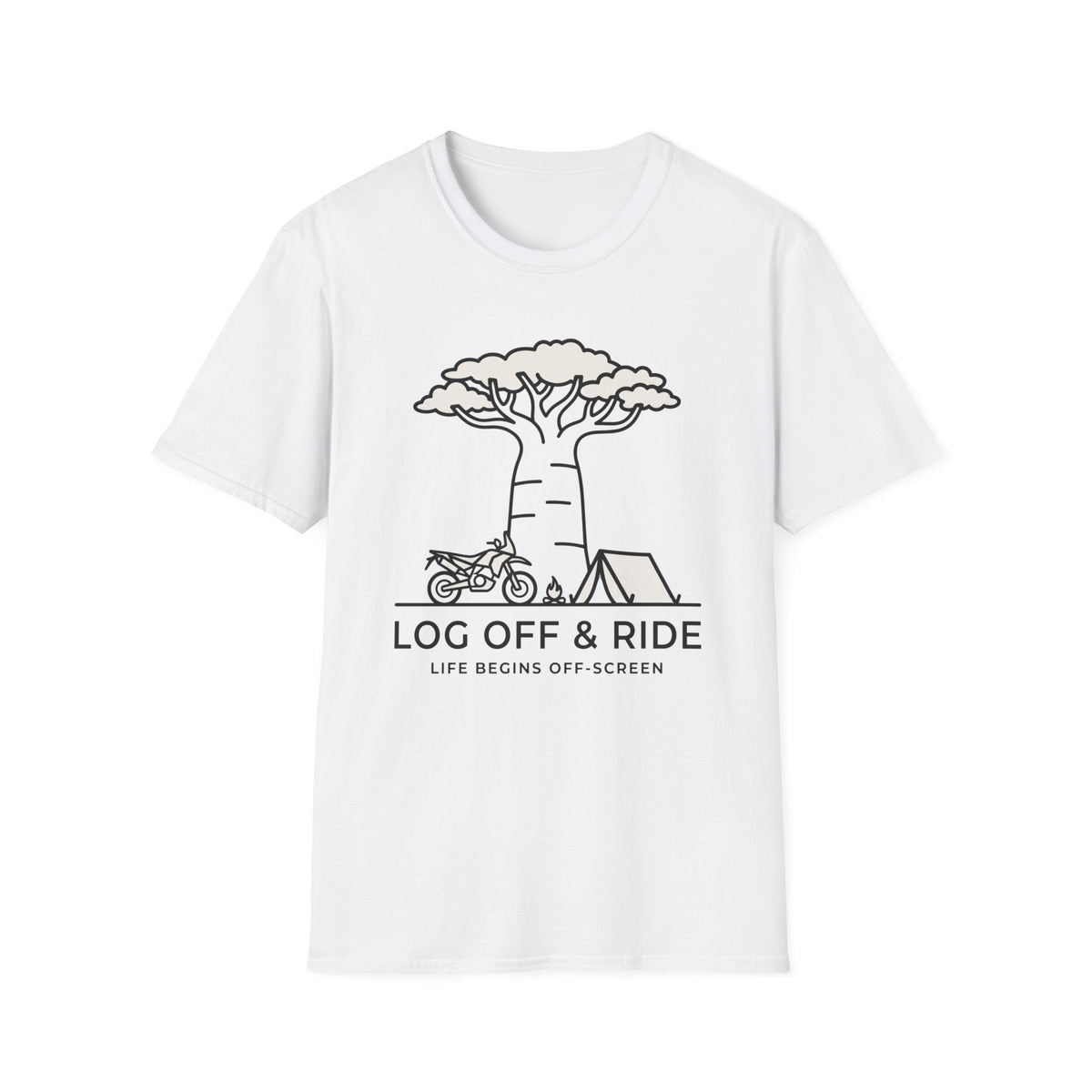 Log off and ride – Adventure Graphic Line Art T-Shirt