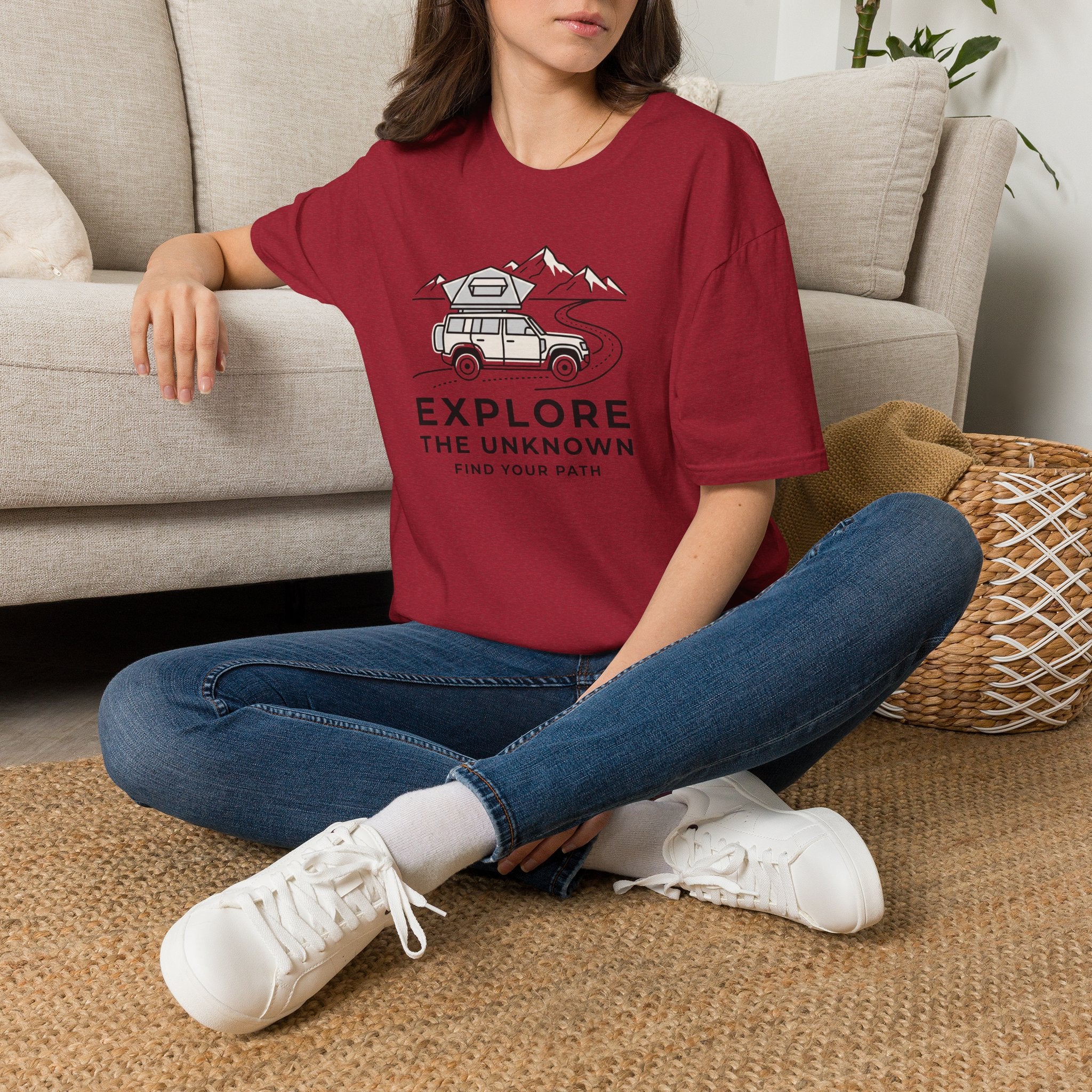 Explore the unknown find your path – Adventure Graphic Line Art T-Shirt
