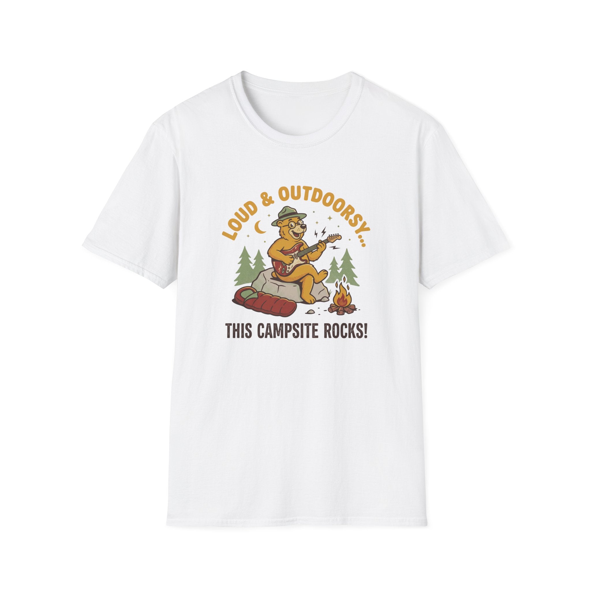 Loud and outdoorsy bear – Adventure Graphic Cartoon Art T-Shirt