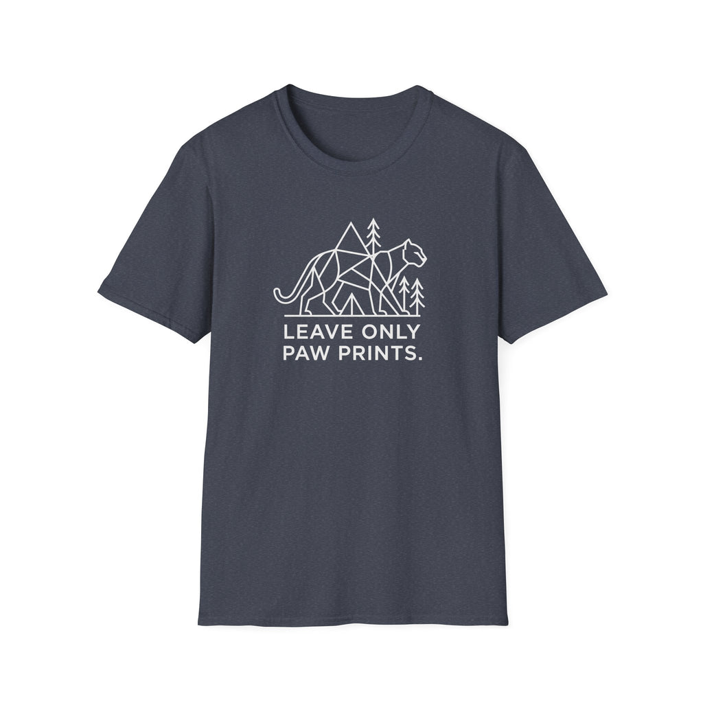 Leave only paws prints cougar – Adventure Graphic Line Art T-Shirt