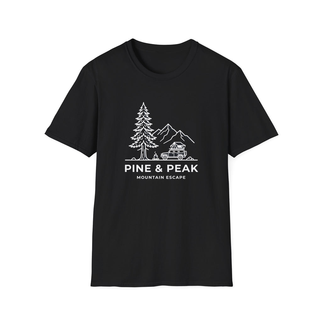 Pine and peak mountain escape – Adventure Graphic Line Art T-Shirt