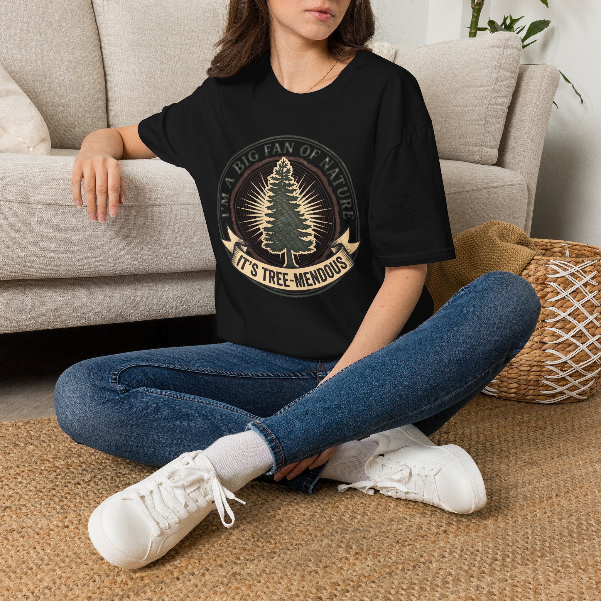 Big fan of nature its treemendous – Adventure Graphic Badge Art T-Shirt