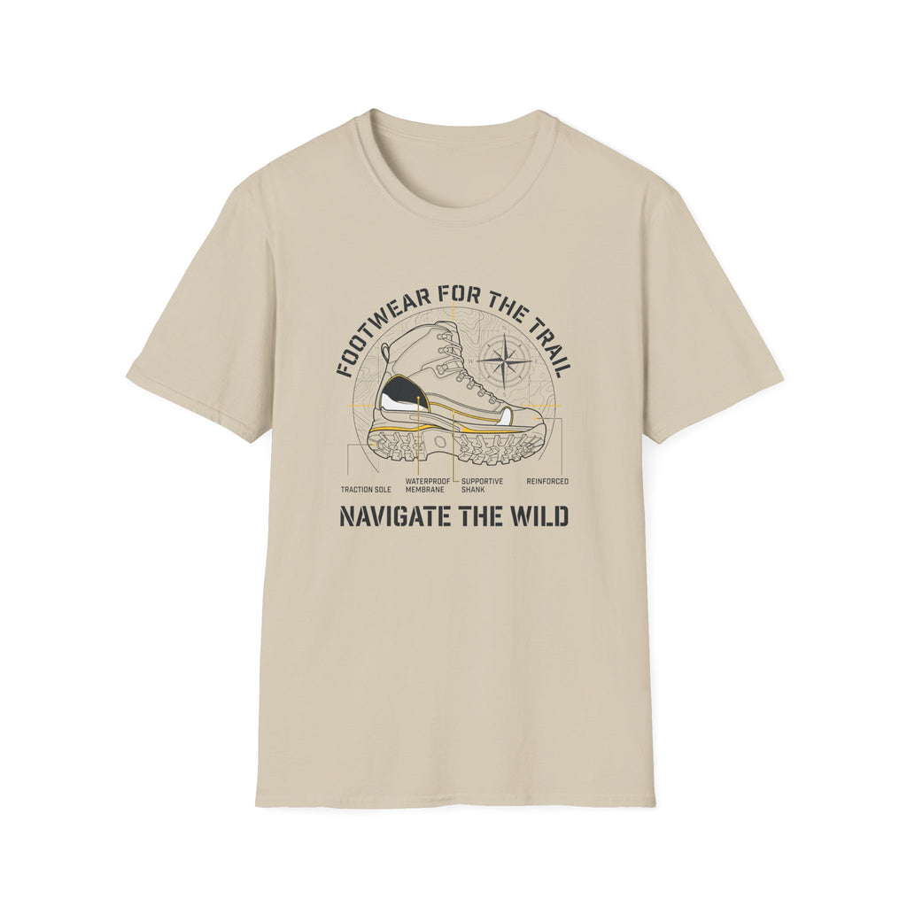 Footwear for the trail – Adventure Graphic Blue Print T-Shirt