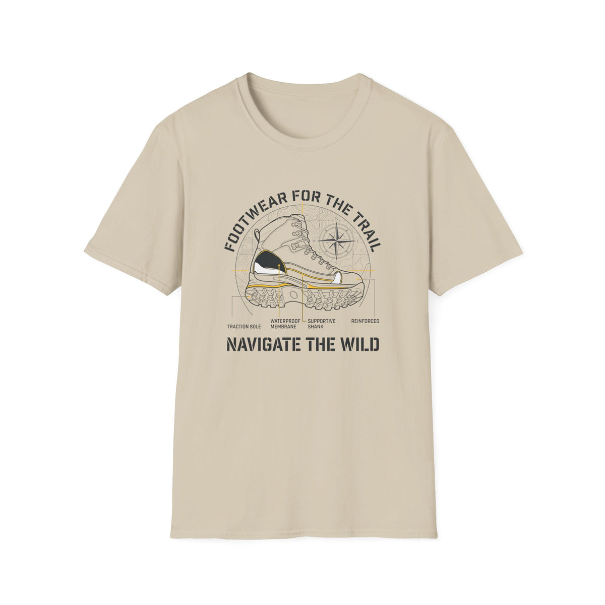 Footwear for the trail – Adventure Graphic Blue Print T-Shirt