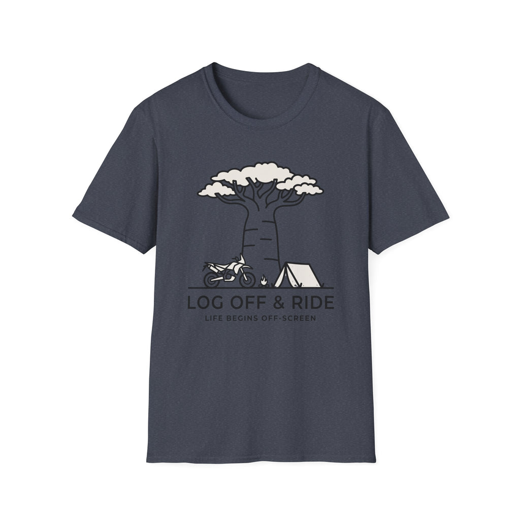 Log off and ride – Adventure Graphic Line Art T-Shirt