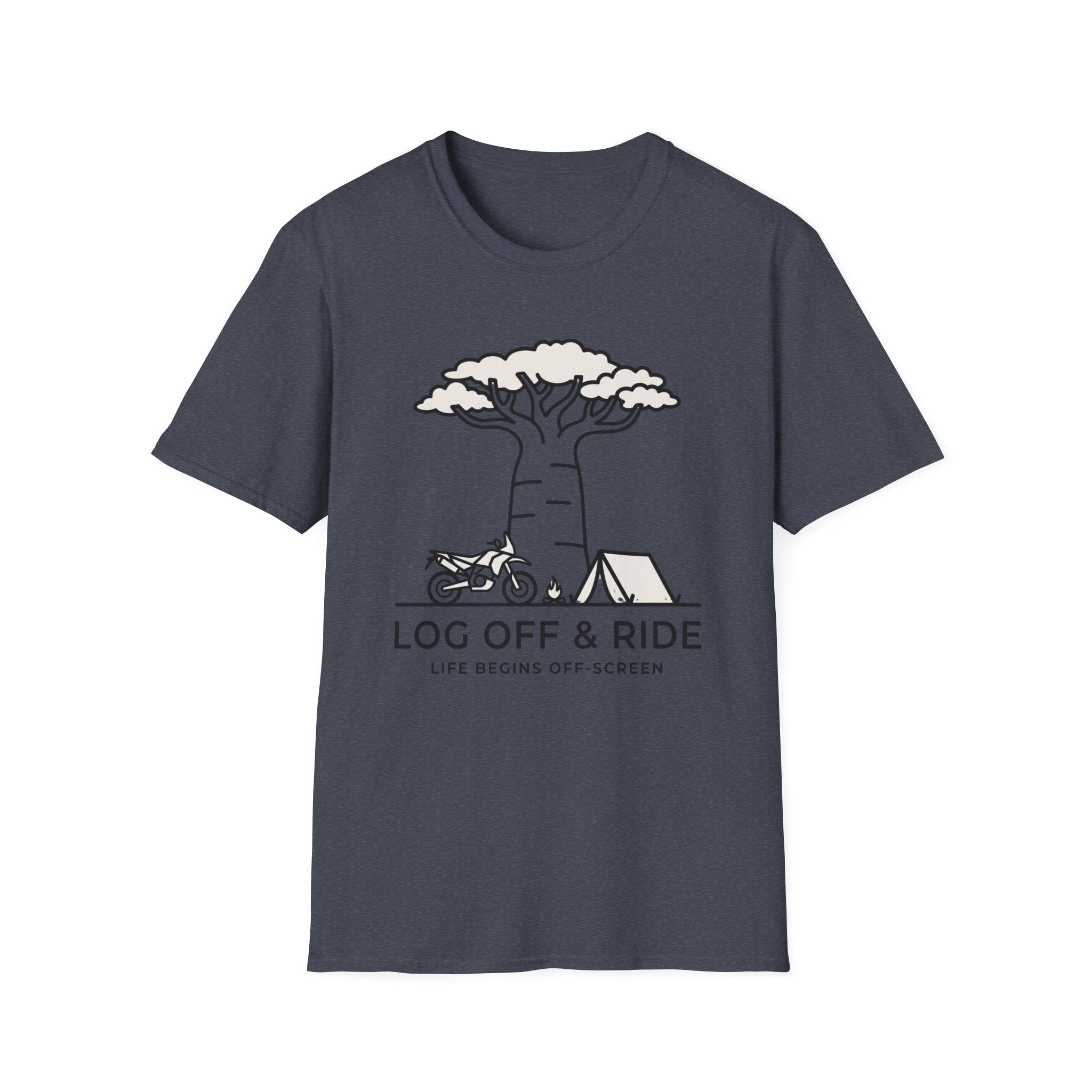 Log off and ride – Adventure Graphic Line Art T-Shirt