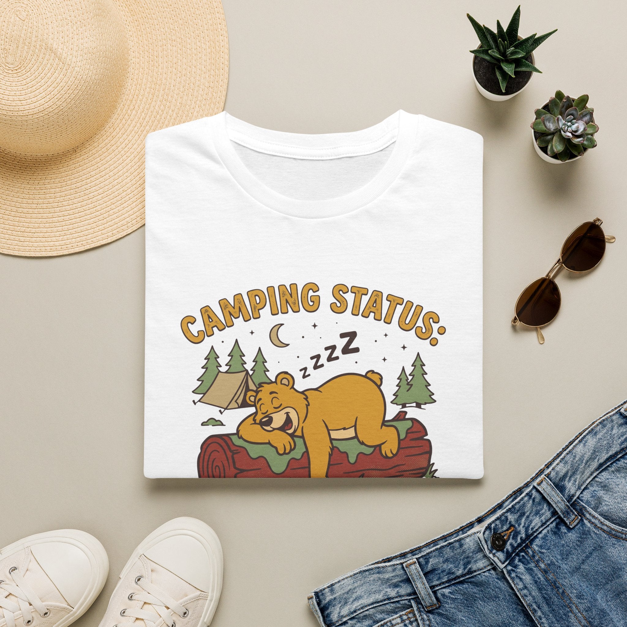 I slept like a log bear – Adventure Graphic Cartoon Art T-Shirt