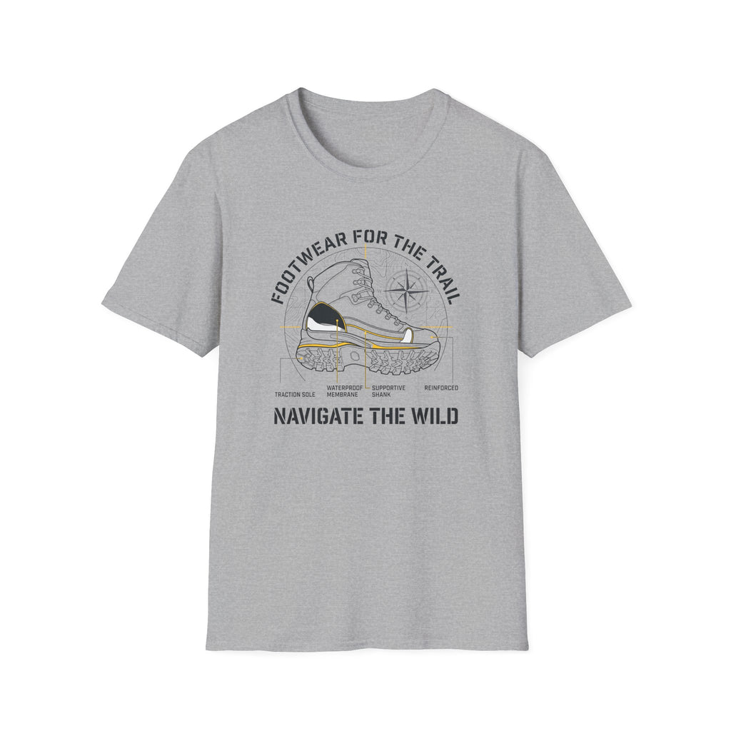 Footwear for the trail – Adventure Graphic Blue Print T-Shirt
