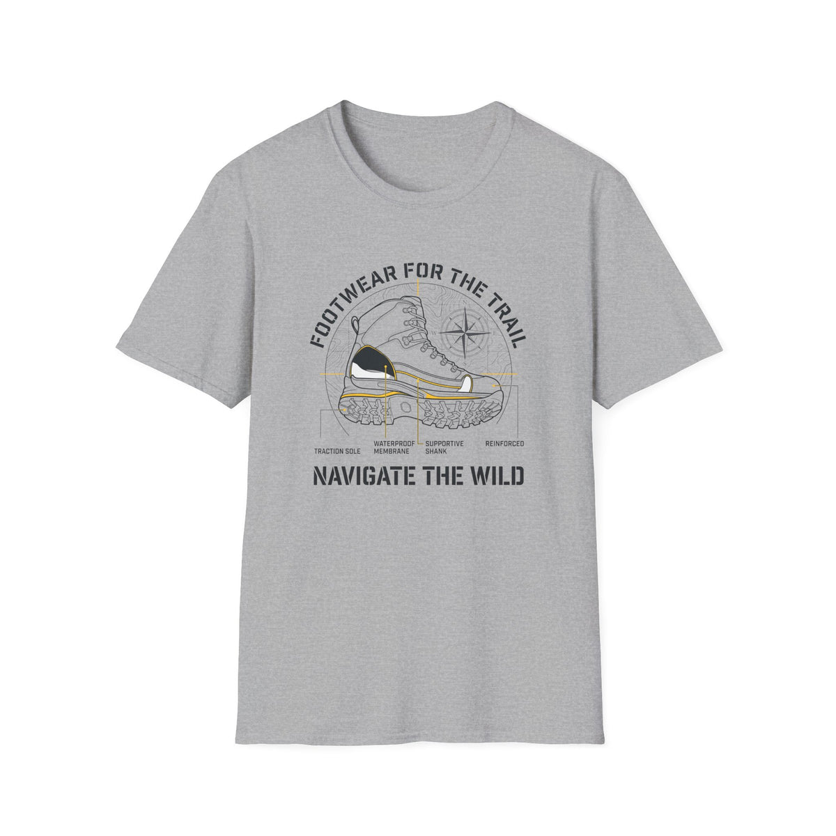 Footwear for the trail – Adventure Graphic Blue Print T-Shirt