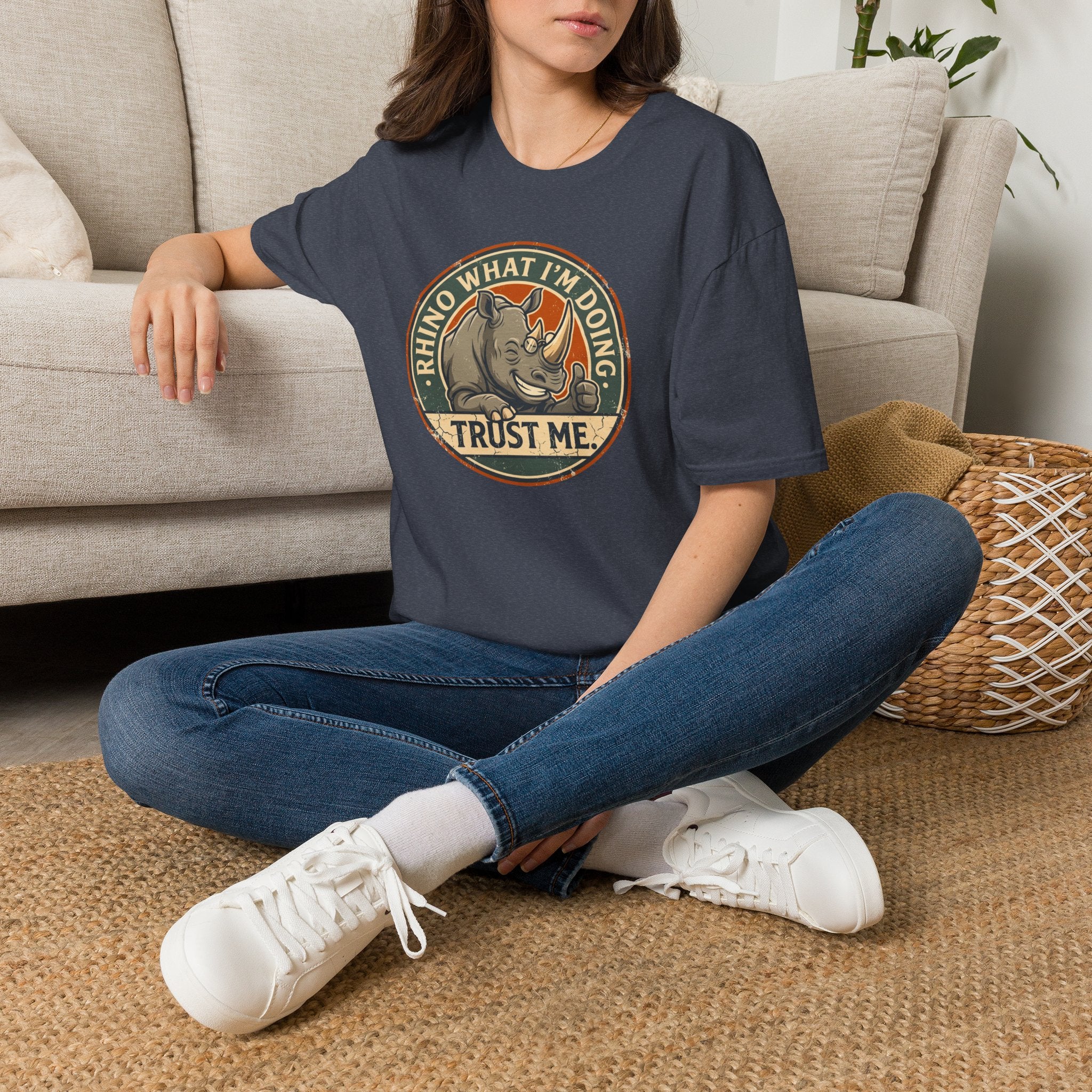 Rhino what I am doing – Adventure Graphic Badge Art T-Shirt