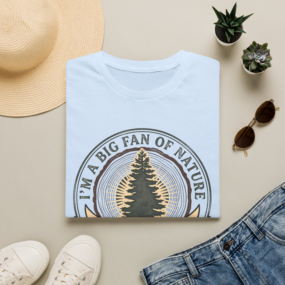 Big fan of nature its treemendous – Adventure Graphic Badge Art T-Shirt