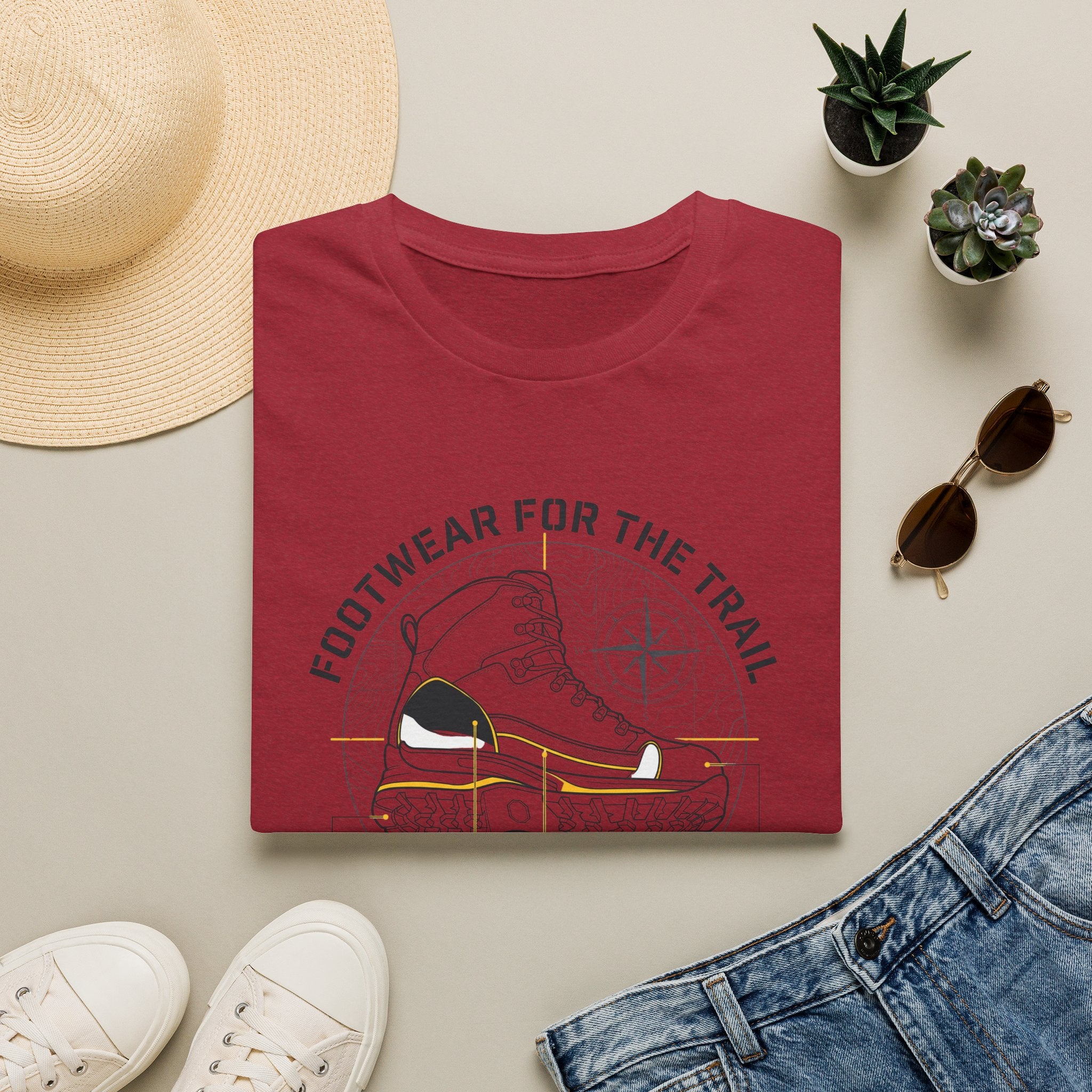 Footwear for the trail – Adventure Graphic Blue Print T-Shirt