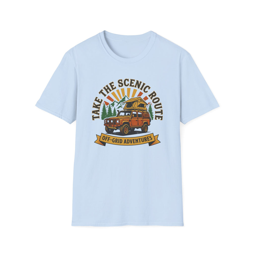 Take the scenic route overlander – Adventure Graphic Badge Art T-Shirt