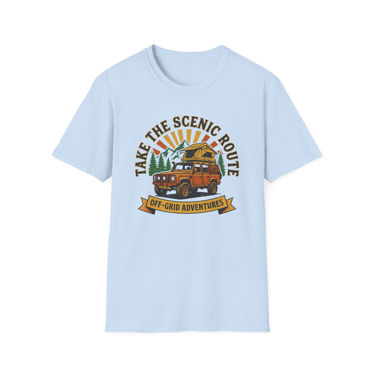 Take the scenic route overlander – Adventure Graphic Badge Art T-Shirt