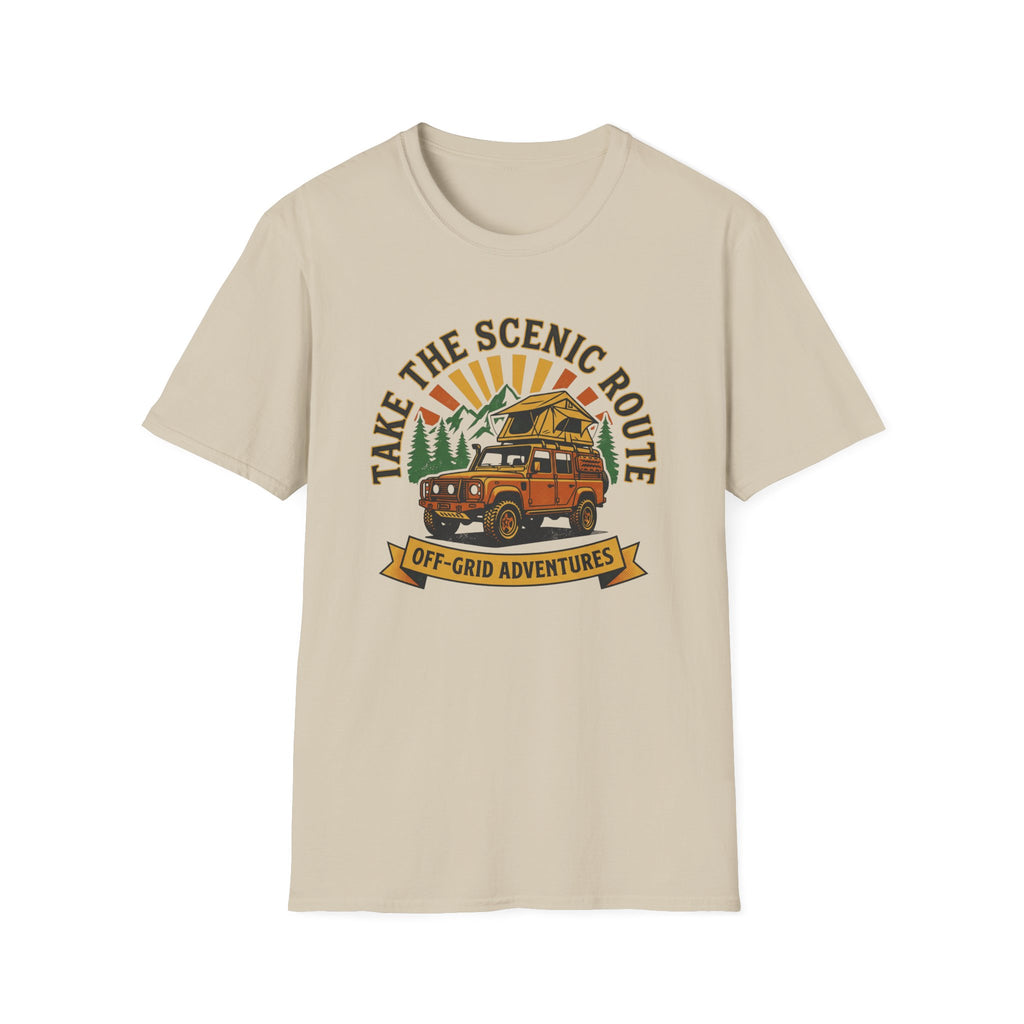 Take the scenic route overlander – Adventure Graphic Badge Art T-Shirt